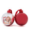 Χριστουγεννιάτικη μπάλα κόκκινη με φωτογραφία 7,5 x 7,5cm