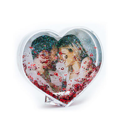 Glitter heart κορνίζα νερό καρδίες χρυσόσκονη